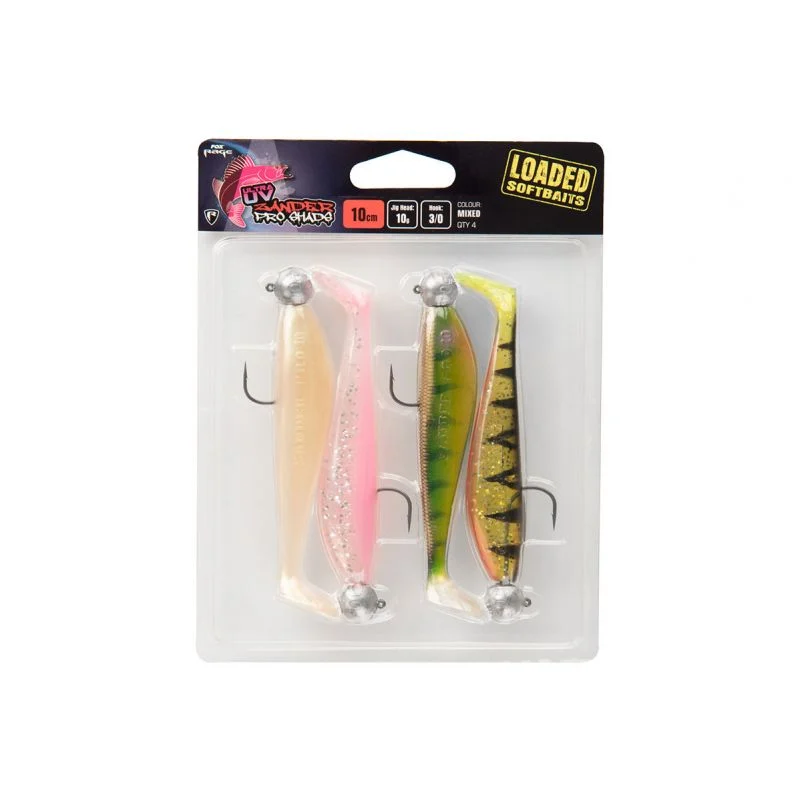 Fox Rage - Zander Pro Shad x4 Mixed UV colour Pack LOADED | Total Fishing Tackle